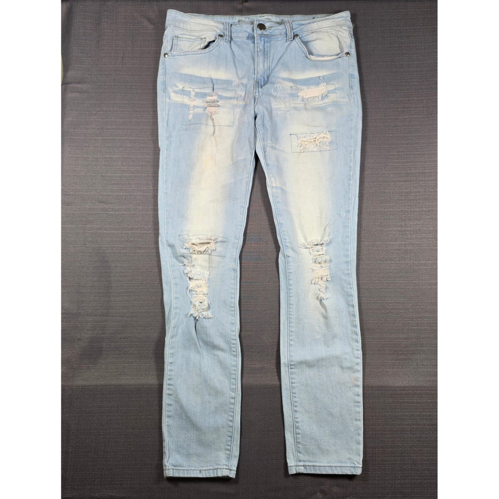 Street Denim Light Wash Distressed Skinny Jeans Size 11/12 801-81788L-5